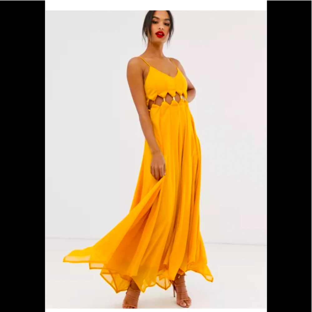 ASOS crinkle cutout maxi dress size 8